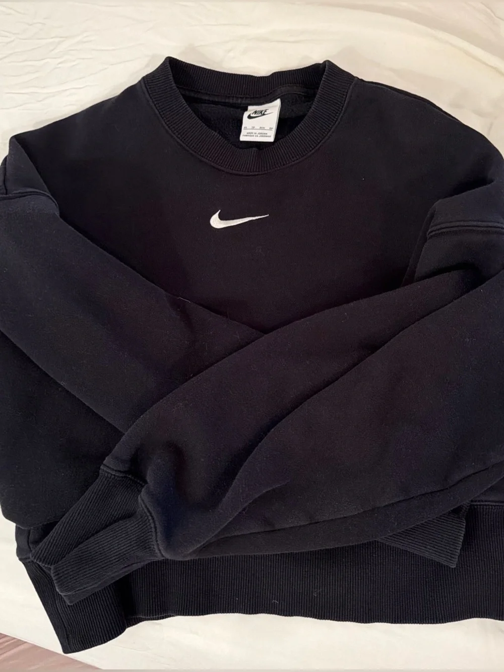 Nike Black Crewneck Sweatshirt with White Swoosh Logo